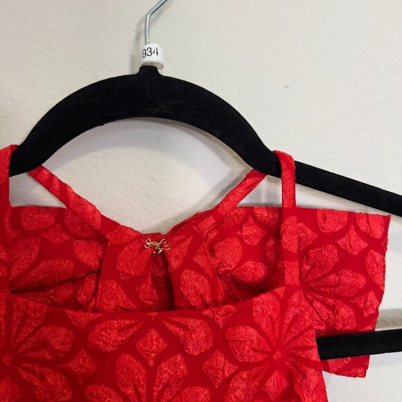 934 NWT Hemline Exclusive Jule Dress Size Small Color Red - Picture 6 of 8